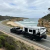 venus16 16 foot caravan on coastal road